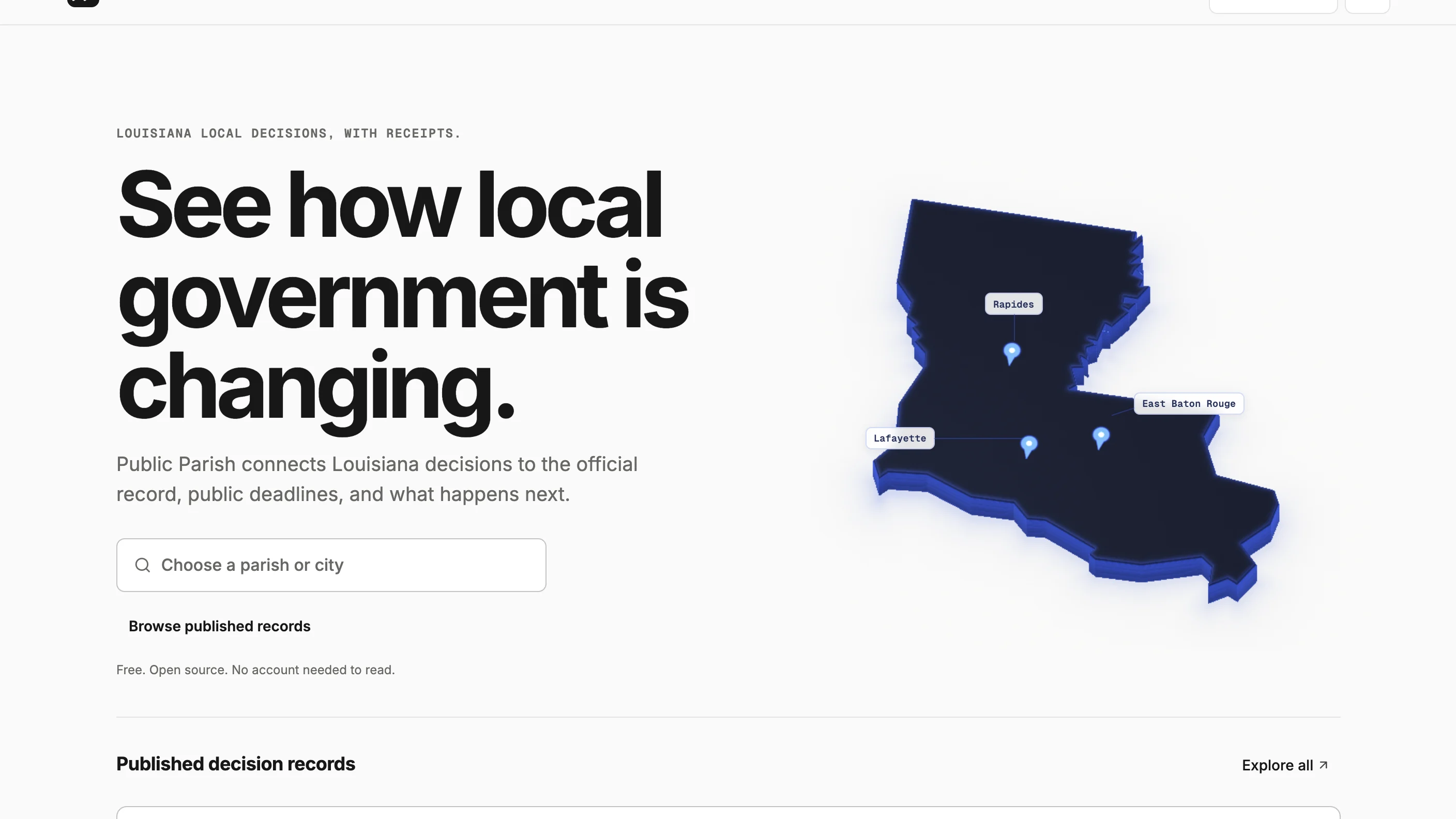 Public Parish landing page